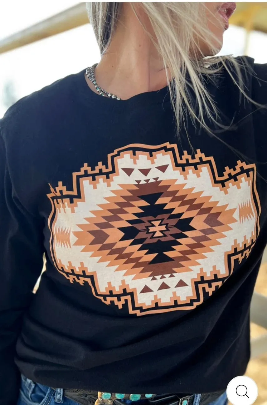The Color of Fall Aztec Long Sleeve T
