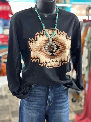 The Color of Fall Aztec Long Sleeve T
