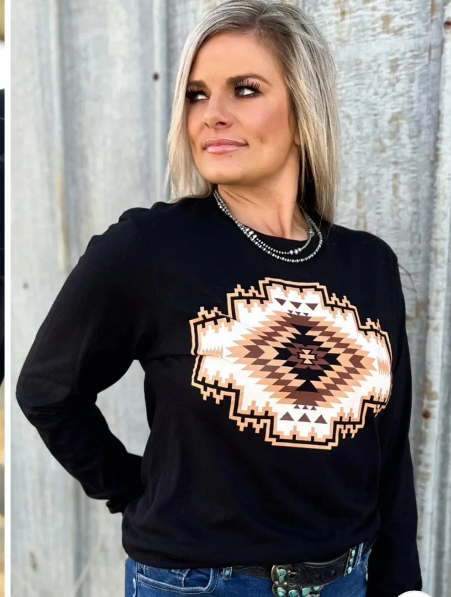 The Color of Fall Aztec Long Sleeve T