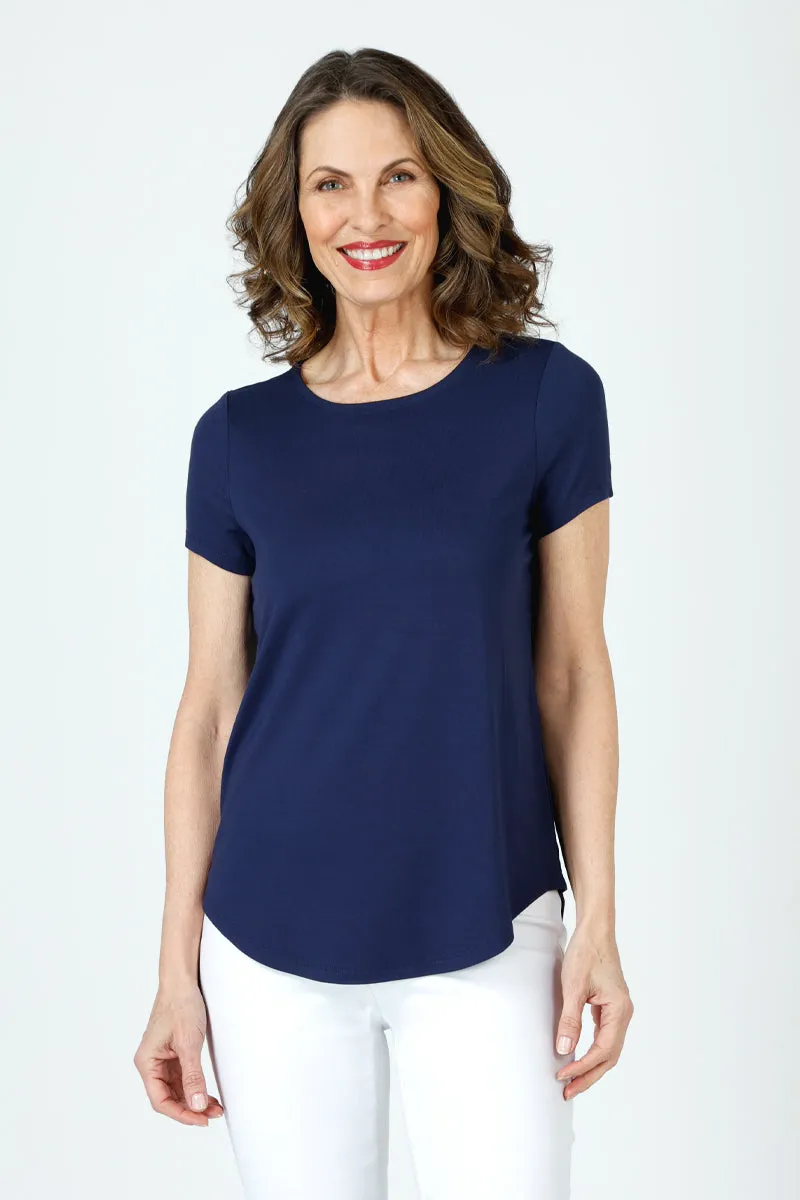 Top Ligne Solid High/Low Short Sleeve Tee