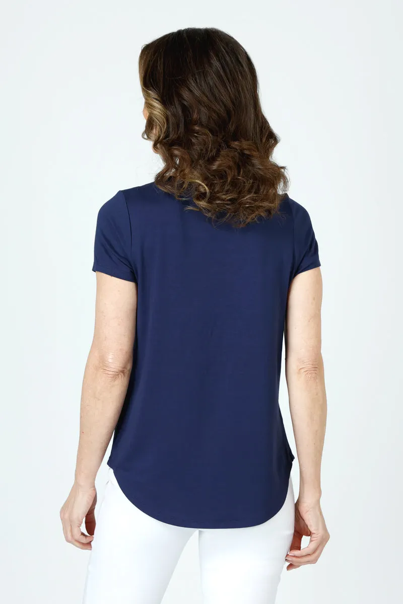 Top Ligne Solid High/Low Short Sleeve Tee