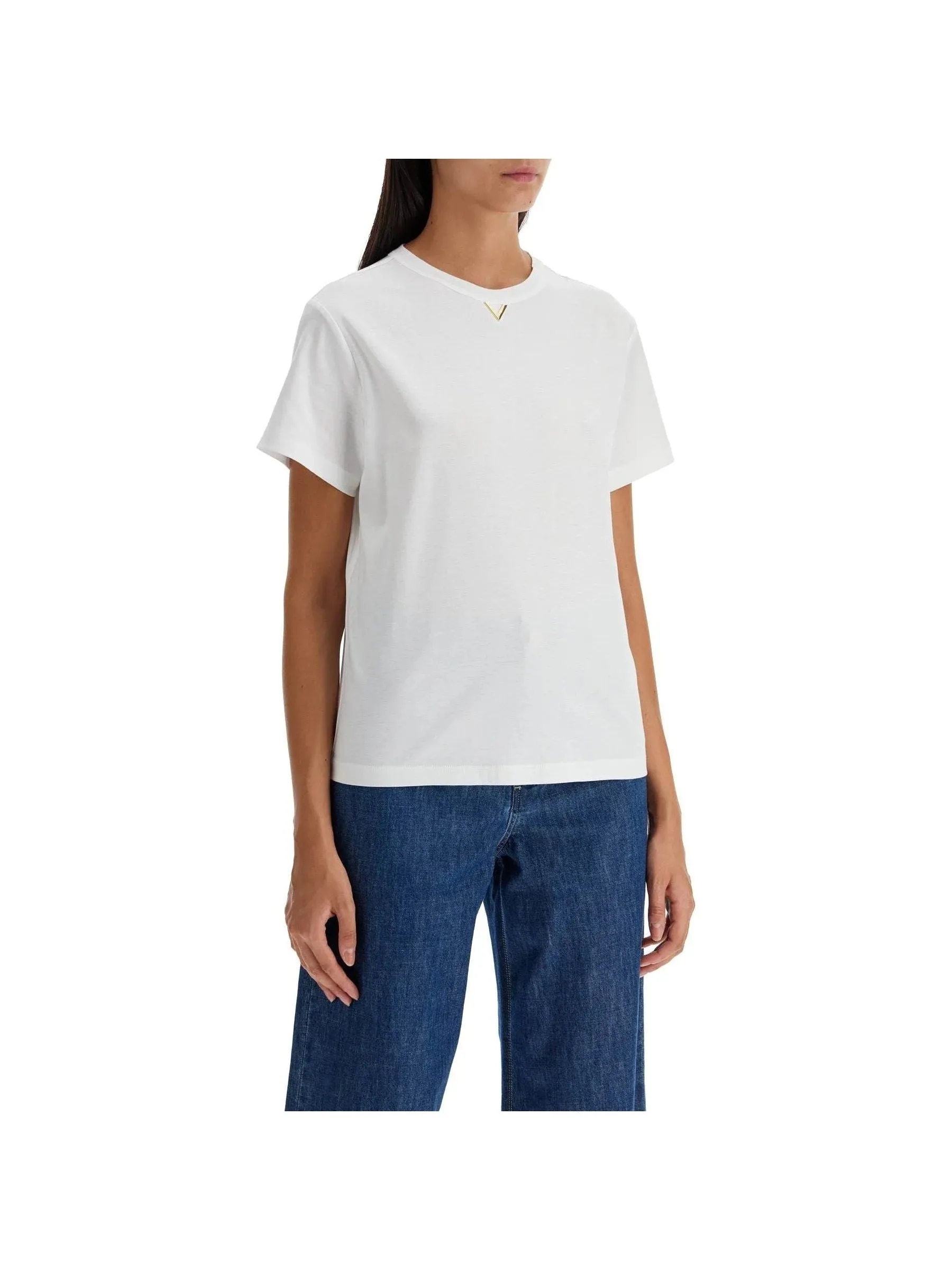 V-Logo Graphic Cotton T-Shirt
