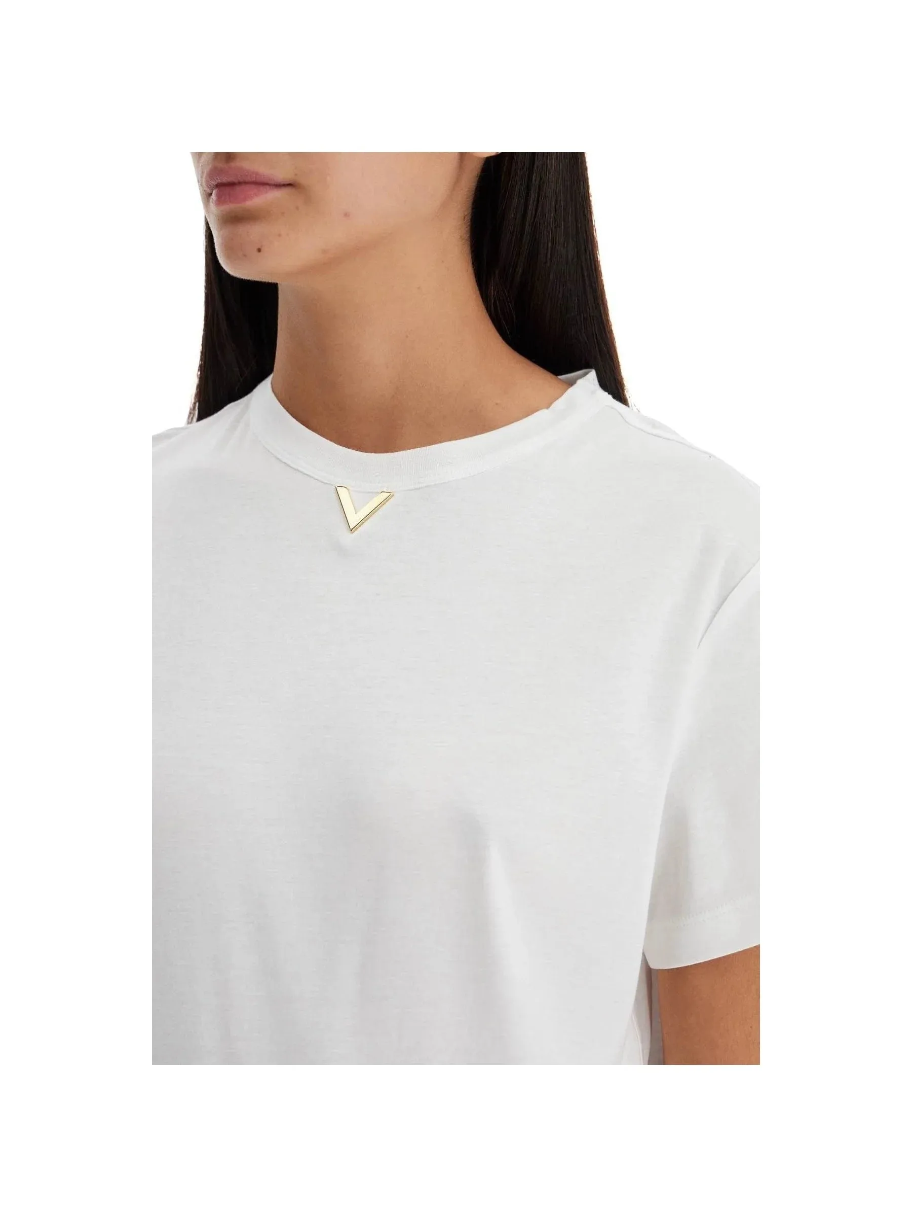 V-Logo Graphic Cotton T-Shirt