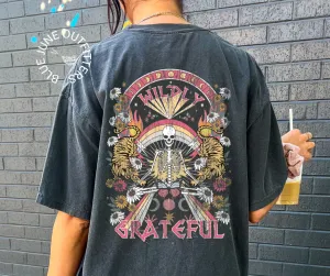 Wildly Grateful Retro Skeleton | Comfort Colors Tee