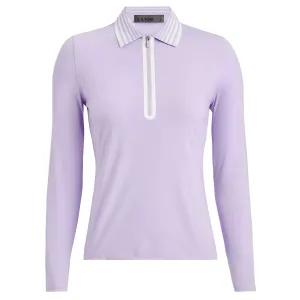Womens Silky Tech Nylon Quarter Zip Polo Aura - SS24
