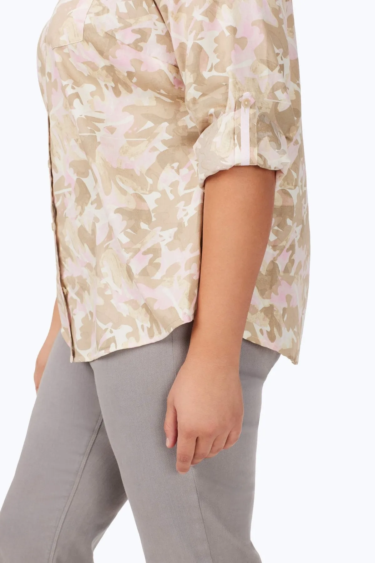 Zoey Plus No Iron Cozy Camo Shirt